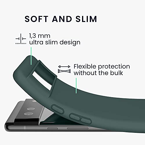 kwmobile Case for Google Pixel 6 Case - Soft Cover - Shockproof TPU Material - Wireless Charging - Blue Green - Image 2