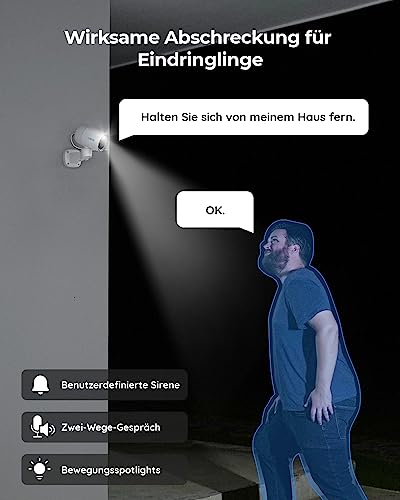 Reolink 4K PoE Überwachungskamera Außen mit 180° Pan, Spotlight, Farbnachtsicht, Auto-Tracking, Smarte Personen-/Fahrzeug-/Haustiererkennung, PoE Outdoor IP Kamera mit Zwei-Wege-Gespräch, RLC-81PA 5