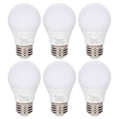 Simba Lighting LED A15 Refrigerator Light Bulbs (6-Pack) 4W 40W Replacement Small for Appliances, Freezers, Ceiling Fans, 120V, E26 Standard Medium Base, Frosted Cover, Not Dimmable, 5000K Daylight