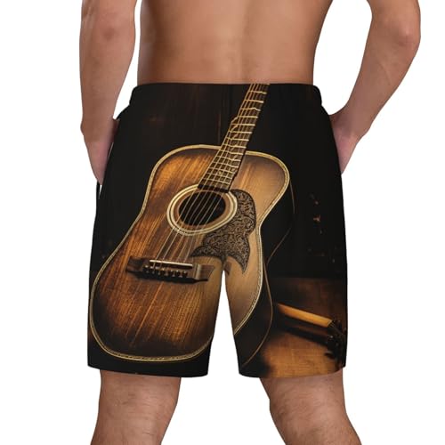 Men's Swim Trunks Quick Dry Board Shorts Old west Guitar Beach Shorts with Pocket Bathing Suits for Men3