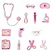 Medico del corredo del Giocattolo Bambini di fingere Medico Infermiere Giocattoli di plastica Giochi di Ruolo Giocattolo Regali stabiliti siringa Stetoscopio Occhiali 13PCS (Colore Rosa)