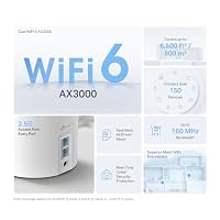 TP-Link Deco X50 Pro Mesh WLAN Set (3 Pack), Wi-Fi 6 AX3000 Dual Band Router & Repeater, 2X 2,5G Ports für Jede Einheit, empfohlen für Häuser mit 4-6 Schlafzimmern, Umfassender Jugendschutz, WPA3 – Ansicht 3