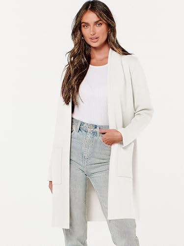 Image of ANRABESS Cardigan Sweater for Women Casual 2026 Fall Fashion Coat Long Sleeve Open Front Knit Coatigan Outwear