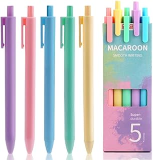 cobee Retractable Black Gel Ink Pens, 5 Pcs 0.5mm Point Rollerball Pens Fine Ballpoint Pen Black Ink Pens Smooth Writing Pens Rolling Ball Gel Pens for Writing Journaling School Office