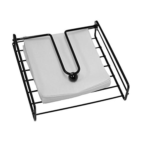 Oasis Collection Napkin Holder with Metal Weight Ball, Tissue Organizer, Indoor/Outdoor, Durable - Black Cover