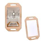 Mpowtech Handle Mirror - Hand Mirror with Double Handle Durable Hand Held Mirrors for Barbershop - B