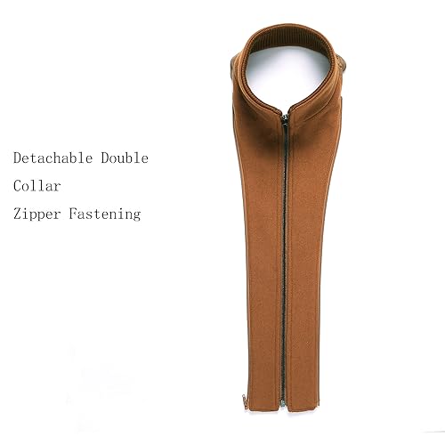 Image of INVACHI Men's Wool Blend Coat Warm Winter Trench Coat with Detachable Soft Scarf Single Breasted Pea Coat