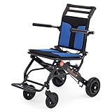 Medwarm Portable Aluminum Transport Wheelchair with Handbrake, 8" Rear Wheels, Compact Wheelchair, U