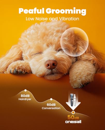 Image of oneisall Dog Clippers and Paw Trimmer Grooming Kit | Low Noise, Powerful Motor, 3-in-1 Dog Trimmers+Nail Grinder, Long-Lasting Battery&Cordless, For Small Medium Large Dogs