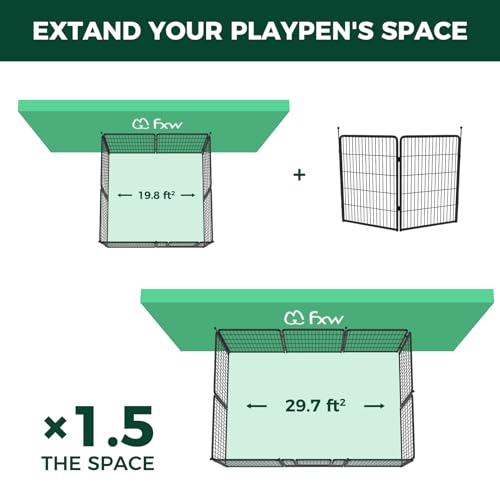 Image of FXW Instant Dog Playpen, RV Camping, Outdoor & Yard, 40 inch H, 2 Panels | Portable, Easy setup, Heavy-duty, DIY layouts, For Medium & Large Dogs, Patented