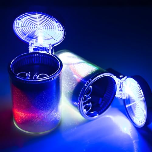 Cendrier de voiture led anti-odeur avec couvercle rabattable - 4