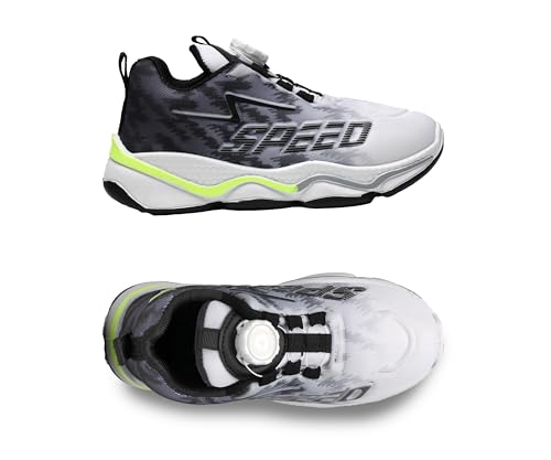 Image of Kids Auto lace-up Shoes with Rotary Dial Lock | Stylish Dual Color Tone| Sturdy Design, Cushioned Insole, Slip Resistant