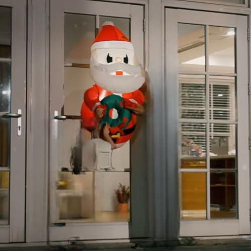 Papai Noel Inflável Voando Presente fixados na Janela LED Bivolt