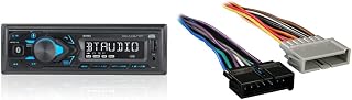 JENSEN MPR210 7 Character LCD Single DIN Car Stereo Receiver, Push to Talk Assistant, Bluetooth, USB Fast Charging & Metra 70-1817 Radio Wiring Harness for Chrysler 88-06 Harness