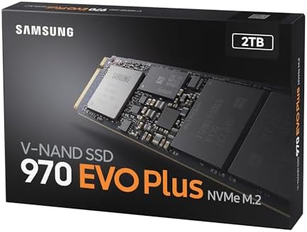 Samsung 970 EVO Plus 2 TB PCIe NVMe M.2 (2280) Internal Solid State Drive (SSD) (MZ-V7S2T0), Black