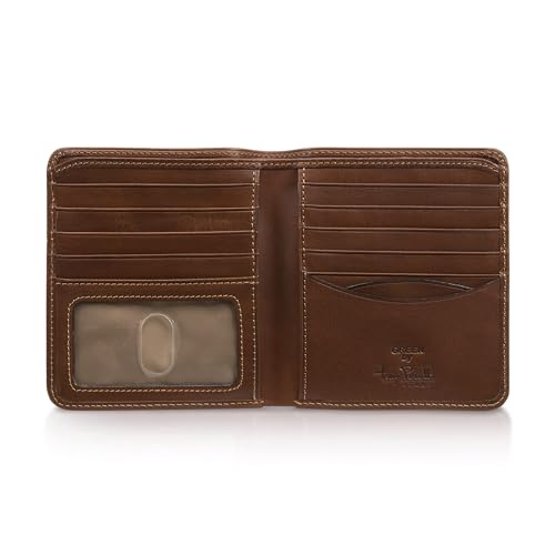 Tony Perotti Men's Italian Leather Bifold Wallet With Card Holders, Pocket Size 4.25"(w), ID Window - Eco-Friendly Vegetable-Tanned Full Grain Leather Wallet Made in Italy