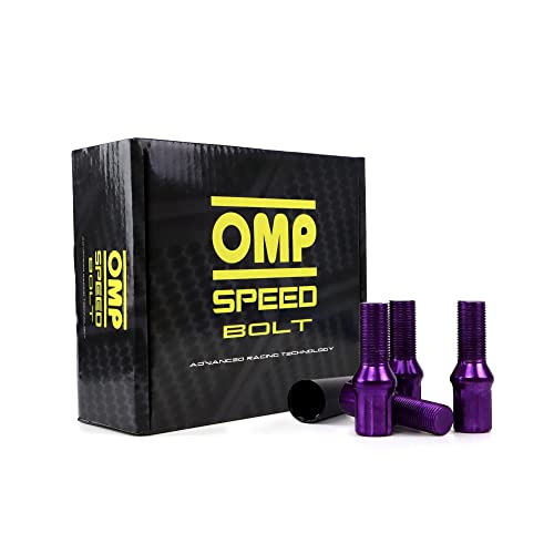 Juego Tornillos Acero M12X1.5 Largo 27mm OMP Speed Morado para Llantas Coche