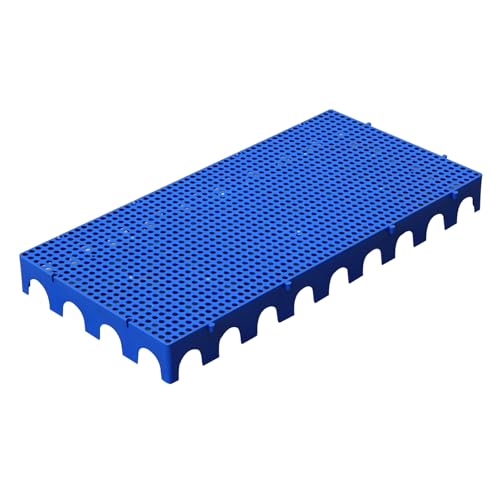 Palets de Plástico Transpirables, Impermeables, con Rejilla de Ventilación, Plataforma a Prueba de Humedad, Estanterías de Suelo Encajables para Garajes, Supermercados y Almacenes(Blue,100x50x10cm)