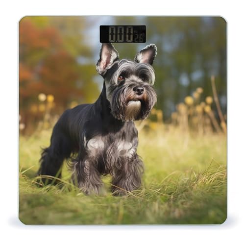 Báscula Digital de Baño con Diseño de Perro Schnauzer y Capacidad 400 lb miniatura 1