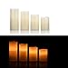 Produktbild Große LED Kerzen, 4er Set, Stumpenkerzen schaltbar an der Flamme,10,12,15,17,5 cm, Echtwachs (Elfenbein)