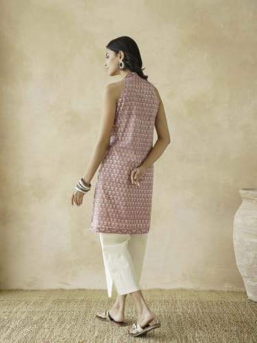 Image of GOODHAND Women Printed Cotton Kurti | Casual Long Kurta | Comfortable Ethnic Wear with Relaxed Fit