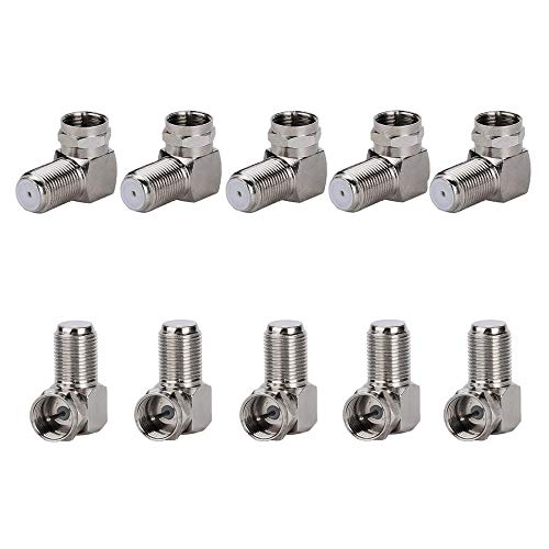 32,2 ° C rechtwinklige Buchse auf Stecker, Stecker für Kabelbox, TV, Satellitenempfänger, VCR-Kabel, Modem, kabellose Antenne (10 Stück)