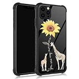 ZHEGAILIAN iPhone 12 Case,Giraffe Sunflower iPhone 12 Pro Cases for Girls/Women,UNBreak Reinforced C