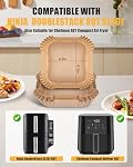 130PCs Air Fryer Liners Disposable for Ninja DoubleStack 2-Basket Air Fryer SL201/SL201C 8QT, MMH 6.3 Inches Food-Grade Baking Parchment Paper Ninja Double Stack Inserts Accessories