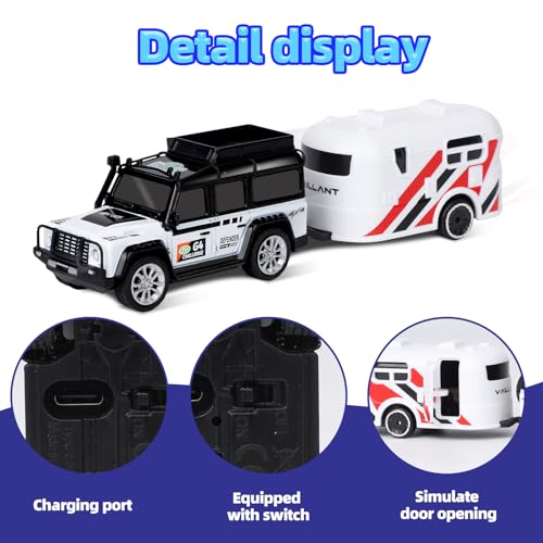 Mini Alloy Off-Road RC Car for Kids 6+: 1:64 Scale Remote Control Car Toys Strip Lights, 2.4Ghz, USB Rechargeable - Ideal Festive Gift for Kids, Perfect Playtime Companion, Multi