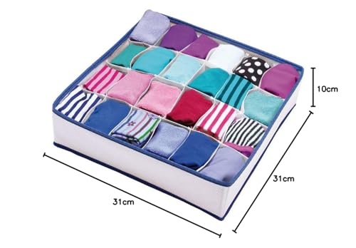 Organizador de Roupas Íntimas - Bege (24 bolsos) | Premium Home (Ref. 467-BG)