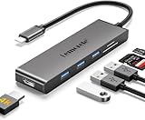 Lemorele Hub USB C HDMI 4K - 6 en 1, Aluminio Aeroespacial, con 3 USB 3.0, SD/TF, Adaptador múltiple para MacBook Air/Pro M1, iPad Pro M1, Chromecast, Windows, Switch, Teléfono Móvil y más