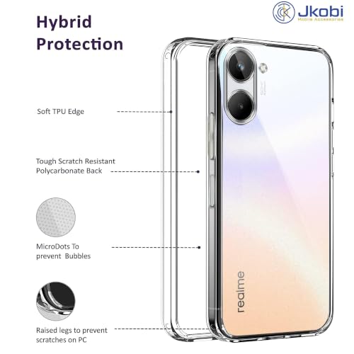 Image of Jkobi Silicone Back Cover Case for Realme 10 (Clear Shockproof Case with Camera Protection | Soft and Flexible | Transparent)
