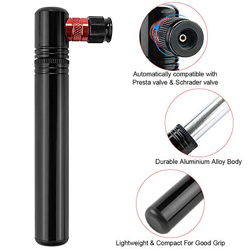 Bomba de bicicleta, Romacci Minibomba de 120 PSI com suporte de montagem se encaixa nas válvulas Pre