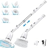 YIQIAOHUI Electric Spin Scrubber, Power Shower Scrubber with 5 Replaceable Brush Heads and Adjustable Extension Handle, 360 Cordless Cleaning Brush for Bathroom, Tub, Tile, Floor