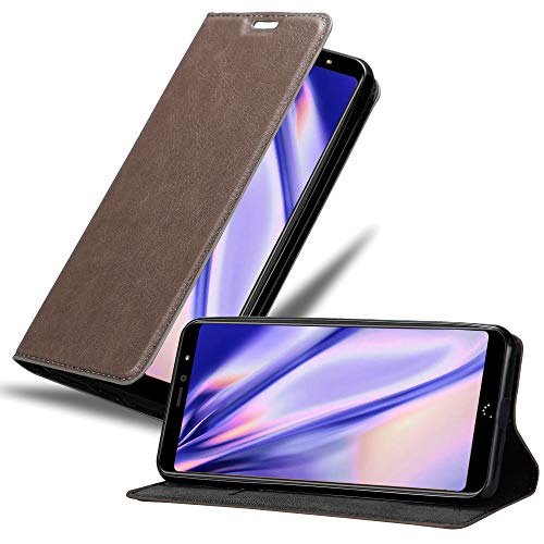 Cadorabo Funda Libro para BQ Aquaris X2 en MARRÓN CAFÉ - Cubierta Proteccíon con Cierre Magnético, Tarjetero y Función de Suporte - Etui Case Cover Carcasa