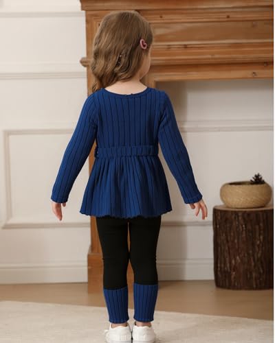 Kucnuzki Toddler Baby Girl Clothe Long Sleeve Shirt Sweatshirt Leggings 2 Piece Kids Baby Girl Fall Outfit Winter Clothe4