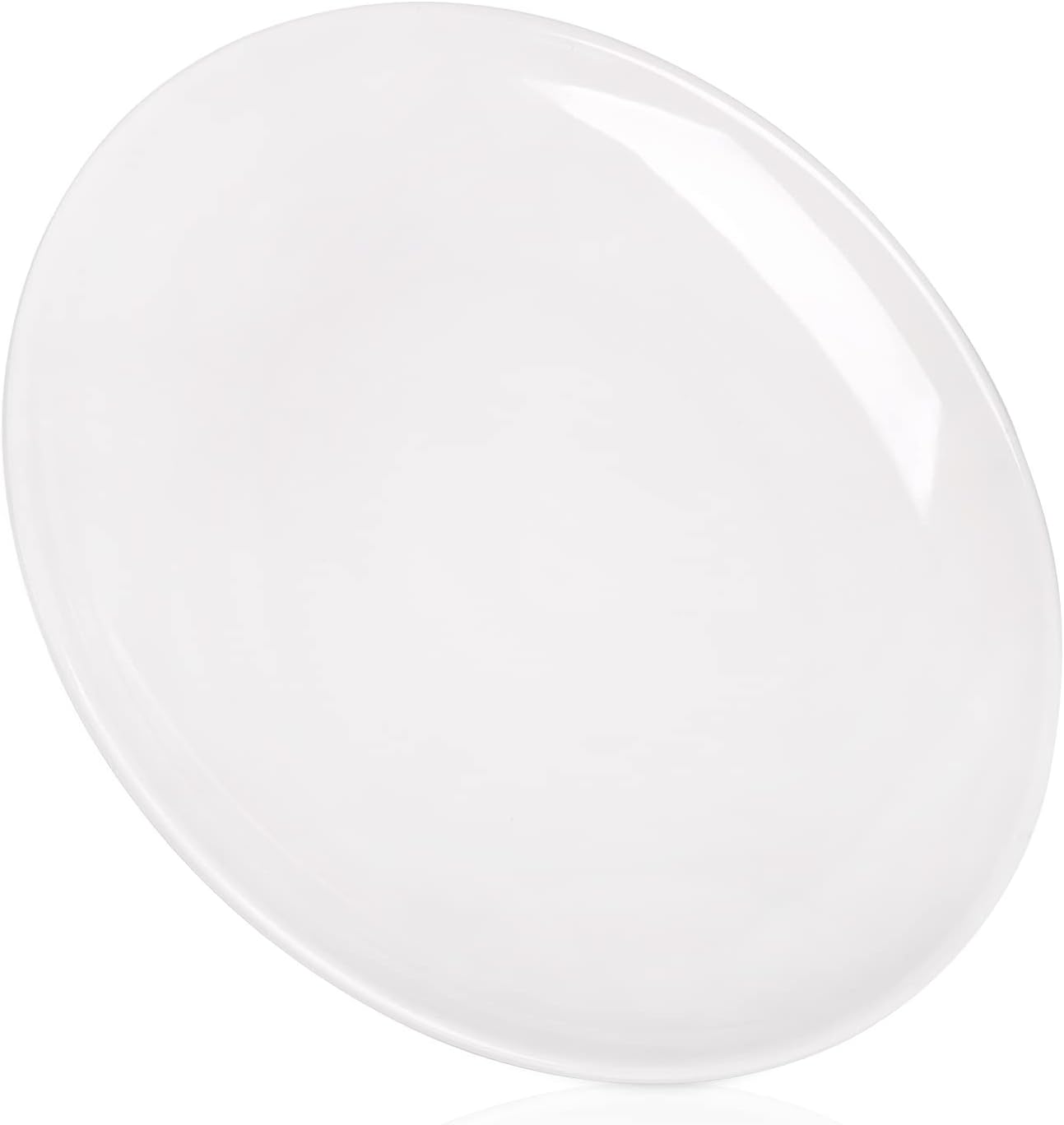 Peohud 6 Pack Melamine Dinner Plates, 11 Inches White Melamine Plates, Flat Bottom Dinnerware Dishes for Everyday Use, Break-resistant