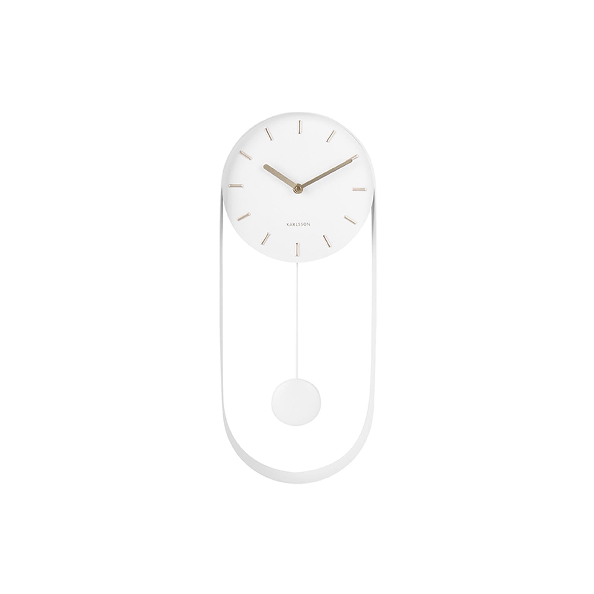 Karlsson Wall Clock Pendulum Charm Steel White