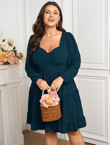 Image of SCOMCHIC Women's Plus Size Cocktail Mini Short Dress