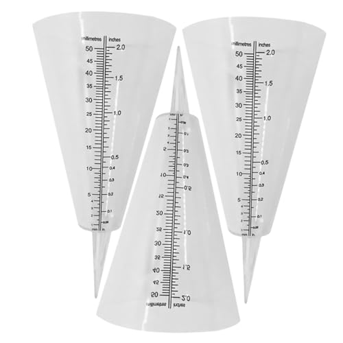 Hemoton 3Pcs Shaped Rain Gauge Clear Color Measuring Cups for Accurate Outdoor Rainfall Measurement Easy to Install and Design