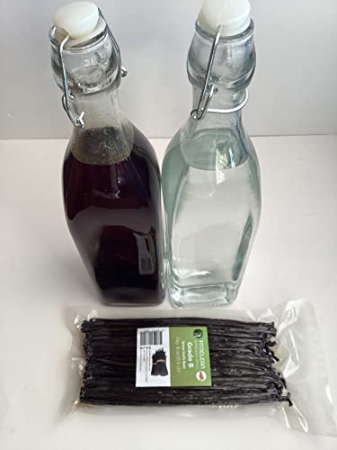 Image of 8oz Grade B Vanilla Beans Tahitian for Extract, Paste and Baking| 4 inch-7 inch (1 /2 Lb) by FITNCLEAN VANILLA| Whole NON-GMO Bourbon Pods