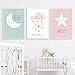 Produktbild Cartoon Cute Moon Star Cloud Kinderzimmer Wandkunst Druck Leinwand Malerei Nordic Poster und Drucke Wandbilder Baby Kinderzimmer Dekor 40x60cm No Frame