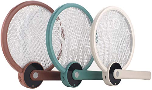 HOHUHU Elektrische Fly Swatter Fly Catcher Mosquito Zapper/Insect Killer Oplaadbare 1200mA Batterij USB, Zaklamp, 3 lagen veiligheidsnet, voor thuis, binnen en buiten gebruik HO-IK-03 (groen)