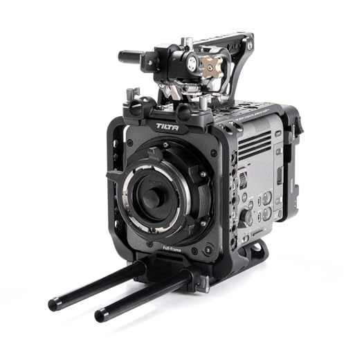Image of Tilta Camera Cage Compatible with Sony BURANO | Arri Rosettes, 1 /4 inch-20 and 3 /8 inch-16 Threads | w /Top Handle, Left /Right Side Arm, Battery Plate (Advanced Kit - Gold Mount)