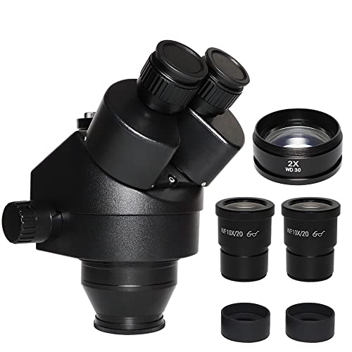 顕微鏡キット 3.5-90X/7X-90X/ 7X-45X/3.5X-45X 同時焦点三眼顕微鏡ズームステレオ工業用顕微鏡ヘッド WD 0.5x 2.0x 補助対物レンズ 顕微鏡レンズアダプター(7X-90X)