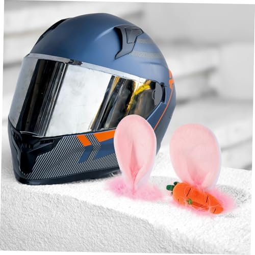 Orejas de conejo para casco peluche mullido desmontable mujer 2 piezas 5
