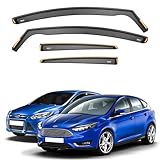 Ispeed Wind Deflectors For Ford Focus MK3 2011-2018 5 Door Hatchback 4pc Set - Keep Your Car Ventilated in Rain - Reduce Wind Turbulence - Tinted In-Channel