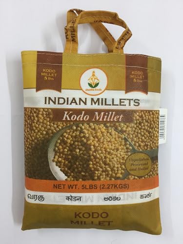 Shastha Kodo Millet (Varagu) - 5 Lbs (Pack of 1) - Processed, Semi polished and Hulled