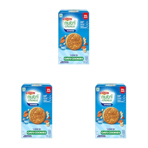 Image of Britannia NutriChoice Oats Cookies (Diabetic Friendly) 150g (Pack of 3)