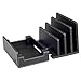 MobileVision Charging Station Slim Black Faux Leather Executive Stand and Docking Organizer for Multiple Devices, Smartphones, Tablets, & Laptops